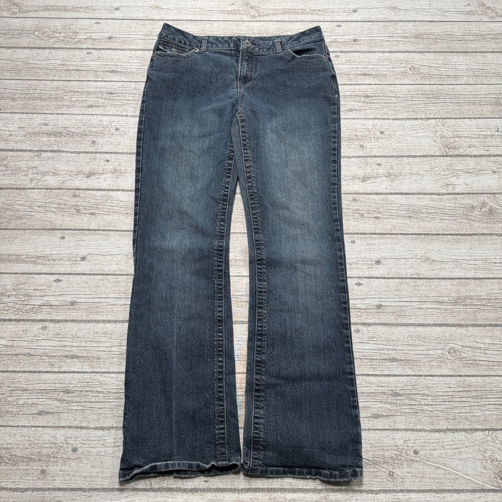 Contrast Jeans Womens 11 Blue Dark Wash Denim Mid Rise Bootcut Classic Fit Retro